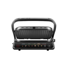Гриль, Redmond, SteakMaster GM300, 7 программ, Температура нагрева 230 °C, Открытие на 180°, Антипригарное покрытие, Размер рабочей поверхности 31.3 х 24.4 см, Сенсорное управление, Съемные пластины, Таймер, Серый/металл