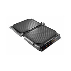 Гриль, Redmond, SteakMaster GM300, 7 программ, Температура нагрева 230 °C, Открытие на 180°, Антипригарное покрытие, Размер рабочей поверхности 31.3 х 24.4 см, Сенсорное управление, Съемные пластины, Таймер, Серый/металл