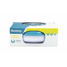 Дозатор плавающий для химикатов 16.5 см, BESTWAY, 58769, Пластик, Для таблеток 7.6 см (в комплект не входят), Бело-Зелёный, Цветная открытая коробка