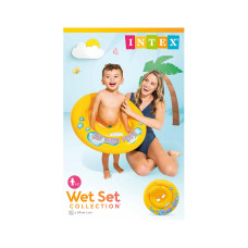 Круг для плавания My Baby Float 67 см, INTEX, 59574NP, Винил, 1-2 года, С сиденьем и спинкой, Двухкамерный, Желтый, Пакет