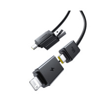 Интерфейсный кабель, Baseus, Versatile Two-for-Two (P10383000121-02), 60W, 2m, Черный