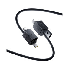 Интерфейсный кабель, Baseus, Versatile Two-for-Two (P10383000121-02), 60W, 2m, Черный
