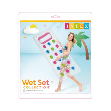 Пляжный матраc для плавания 18-pocket suntanner, 188 х 71 см, INTEX, 59894EU, Винил, С разноцветными кармашками, Цвета в ассортименте, Пакет