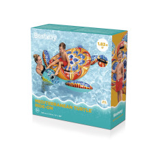 Надувная игрушка для катания верхом Черепаха (Mediterranean Turtle) 183 х 173 см, BESTWAY, 41523, Винил, 2 ручки, Разноцветный, Максимальная нагрузка 85 кг., Цветная коробка