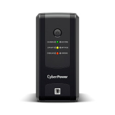 Источник бесперебойного питания, CyberPower, UT850EG, Мощность 850ВА/480Вт, UTG-серия, Линейно-интерактивный, Напольный, LED/RJ11/RJ45e/USB, AVR: 165-290В, АКБ 12В/7Ач*1шт., Вых: 3xSchuko, Чёрный