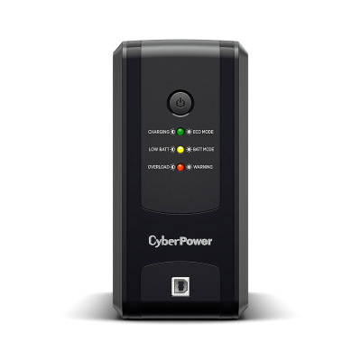 Источник бесперебойного питания, CyberPower, UT850EG, Мощность 850ВА/480Вт, UTG-серия, Линейно-интерактивный, Напольный, LED/RJ11/RJ45e/USB, AVR: 165-290В, АКБ 12В/7Ач*1шт., Вых: 3xSchuko, Чёрный