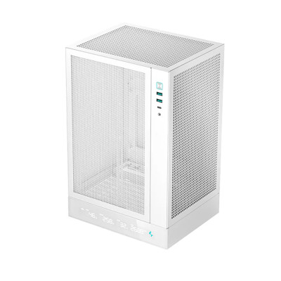 Компьютерный корпус, Deepcool, CH170 DIGITAL WH R-CH170-WHNPI0D-G-1, Mini-ITX, Type-C*1/3.0*2, HD-Audio, Высота процессорного кулера до 172мм, Длина VGA до 305мм (до 230мм при блоке АТХ), 1*3.5" или 1*2.5", Сталь 0,6, 250x200x280мм, Без Б/П, Бел