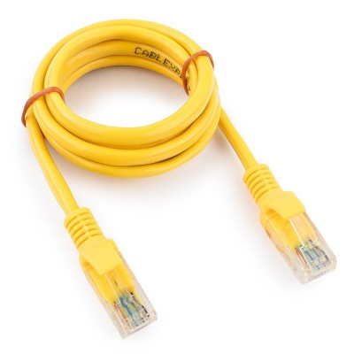 Патч-корд Cablexpert PP10-1M/Y, желтый Cable Patch cord UTP 5e-Cat 1 m