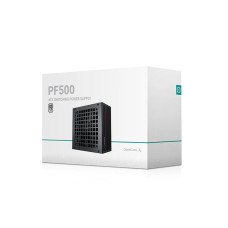 Блок питания, Deepcool, PF500 R-PF500D-HA0B-WDEU, 500W, ATX, White, APFC, 20+4 pin, 4+4pin, 6*Sata, 2*Molex, 2*PCI-E 6+2 pin, Вентилятор 12см, Кабель питания, Чёрный