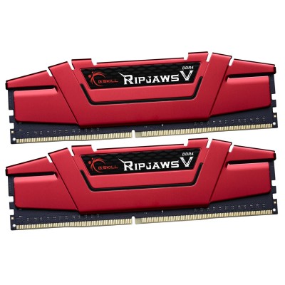 Оперативная память G.Skill RipJaws V, F4-3600C19D-32GVRB, DDR4, 32 GB, red DIMM kit <3600MHz> (2x16GB), 19-20-20-40