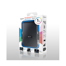 Внешний жёсткий диск, Apacer, AC631, AP1TBAC631U-1, 1TB, 2.5", USB 3.1, Синий