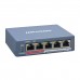 Сетевой коммутатор Hikvision DS-3E0505P-E/M Switch 4 port 10/100M 4xGE PoE, 1x RJ45 GE Uplink, PoE 35W, desktop