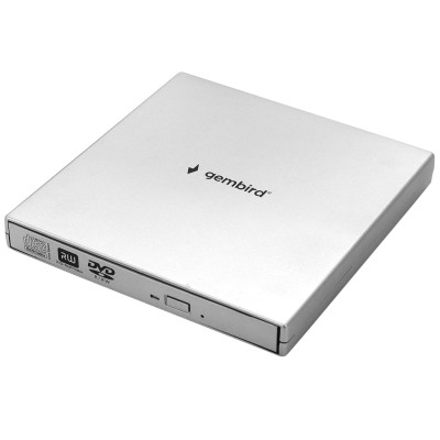 Внешний оптический привод Gembird DVD-USB-02-SV, Серебристый