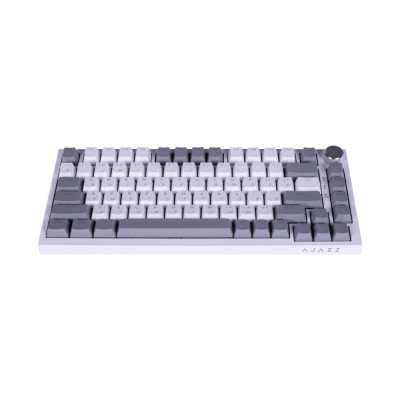 Клавиатура, Ajazz, AK820/Red/GW, AK820, Игровая, Механическая, 75%, AS Red Switches, USB, Подсветка голубая/белая, Анг/Рус, Белый