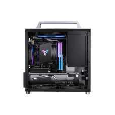 Компьютерный корпус, Jonsbo, T8 PLUS, T8 PLUS Silver, Mini-Tower, ITX, Type-C, USB 3.0*1, 1*140мм. Высота процессорного кулера до 135 мм, Длина VGA до 270 мм, 4*2,5" или 3*2,5"+120мм вентилятор ,Сталь, Закаленное стекло, 163*272*282, Без Б/П, Се