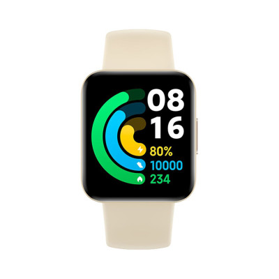 Смарт часы, Xiaomi, Poco Watch, M2131W1, Дисплей 1.6" AMOLED, Разрешение 320 x 360, Водонепроницаемые (5 АТМ), GPS+GLONASS, Galileo, BDS, Батарея 225 мАч, Вес 31 гр, Бежевый
