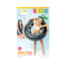 Круг для плавания Giant Tire 91 см, INTEX, 59252NP, Винил, 9+, Оригинальная расцветка в виде автомобильной шины, Пакет
