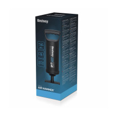Насос ручной Air Hammer 36 см., BESTWAY, 62003, Пластик, Шланг 0.8м., 3 насадки, 1.85 литра за цикл, Черный, Цветная коробка