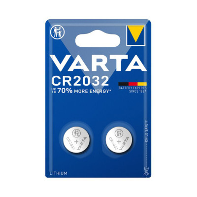 Батарейка, VARTA, CR2032-BP1, Lithium Battery, CR2032, 3V, 2 шт.
