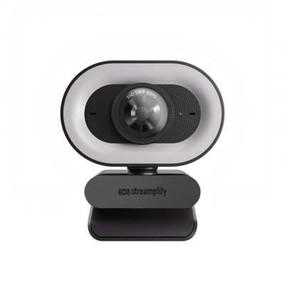 Веб-Камера, Streamplify, CAM PLUS-FHD-2M60-LIGHT-BK, 1920x1080, 2.0Mpx, 80 градусов, USB 2.0 Type A, Микрофон, Автофокус, Подсветка, Крепление: зажим, Длина кабеля: 200 см, Черный
