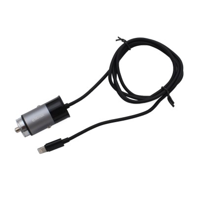 Зарядка USB автомобильная Ritmix RM-5240AP Gunshell Car charger, car recharger for devices, 12-24V -> 5V/3.1A + Apple8pin