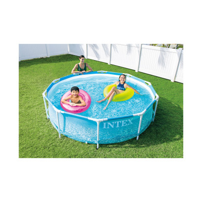 Каркасный бассейн Beachside Metal Frame 305 х 76 см, INTEX, 28206ND, Винил, 4485 л., Стальной каркас, Принт морской волны, Цветная коробка
