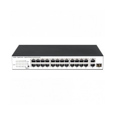 Коммутатор, BDCOM, S1226L, Неуправляемый, 24 порта 10/100M RJ45, 1 комбо-порт 1000М SFP/RJ45, 1 порт 1000 RJ45, Настольный