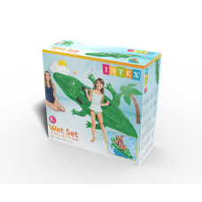 Надувная игрушка для катания верхом Аллигатор (Giant Gator) 203 х 114 см, INTEX, 58562NP, Винил, 6+, Зеленый, Цветная коробка