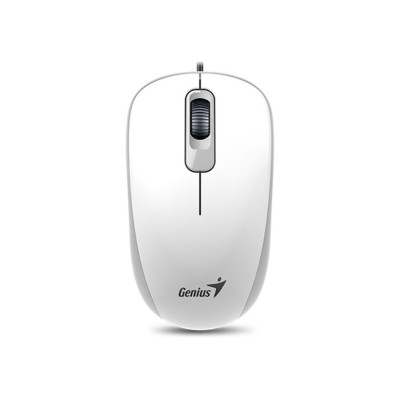 Компьютерная мышь, Genius, DX-110, Оптическая, 1000dpi, USB, Длина кабеля 1,5 метра, Белая