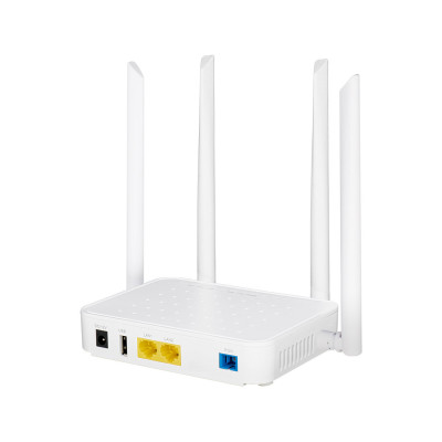 Абонентский терминал ONU, BDCOM, GP1705-2G, 1xGPON/EPON порт SC/UPC, 2xGE LAN порта, WI-FI 802.11a/b/g/n/ac, AC1200, пластиковый корпус, 4 внешних антенны DC12V/1,5 A внешний адаптер