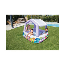 Детский надувной бассейн Sun Shade 157 x 157 см, INTEX, 57470NP, Винил, 295 л., 2+. Cъемный тент, Фиолетовый, Цветная коробка