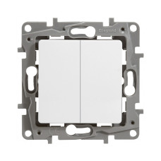 Выключатель двухклавишный, Legrand, 672202, Etika 10 A 250 В белый