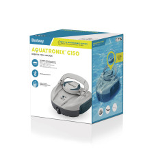 Автономный вакуумный очиститель дна бассейна (пылесос) AquaTronix G150, BESTWAY, 58960, Беспроводной, Бак для мусора 2 л., Время работы ~ 60 минут, Серый, Цветная коробка