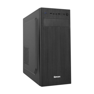 Корпус ATX midi tower Qmax H300B, (400W), черный Case black