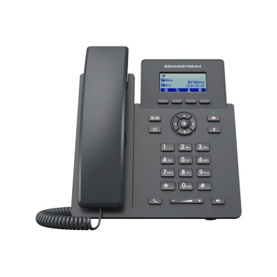 IP телефон, Grandstream, GRP2601P, 2 SIP-аккаунта, 2 линии, 2 порта Ethernet 10/100 PoE, ЖК-дисплей 132x48 (2.41 дюйма), без блока питания
