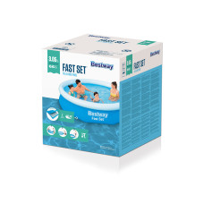 Семейный надувной бассейн Fast Set 305 х 66 см, BESTWAY, 57456, Винил, 3200 л., Голубой, Цветная коробка