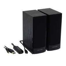 Колонки, Microlab, B56(USB), 2.0, 3Вт (1,5Вт*2), USB (питание), Проводной пульт ДУ, Дерево (МДФ). Чёрный
