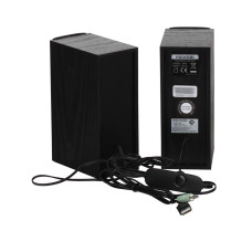 Колонки, Microlab, B56(USB), 2.0, 3Вт (1,5Вт*2), USB (питание), Проводной пульт ДУ, Дерево (МДФ). Чёрный