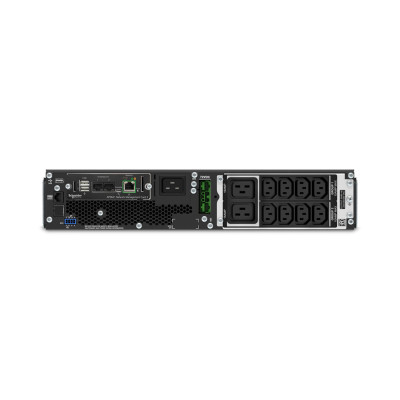 Источник бесперебойного питания, APC, Smart-UPS SRT2200RMXLI-NC, Онлайн, Мощность 2200ВА/1980Вт, Стоечный 2U, 230В, Вых: 8x C13+2x C19 IEC, APCRBC141, сетевая карта,Чёрный