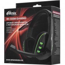 Гарнитура Ritmix RH-555M Gaming, Черный-зеленый 