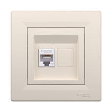 Розетка компьютерная, SE, EPH4700123, Asfora RJ45 кат. 6 в сборе кремовый Розетка компьютерная, SE, EPH4700123, Asfora RJ45 кат. 6 в сборе кремовый