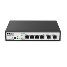 Коммутатор, D-Link, DES-1100-06MP/A1A, Управляемый, 4 порта 10/100Base-TX с поддержкой PoE, 2 порта 10/100/1000Base-T, бюджет PoE 80 Вт, Корпус металл, 1U