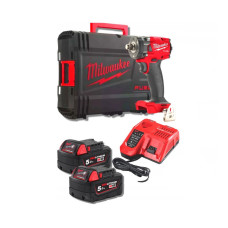 Гайковерт, Milwaukee, M18 FIW2F12-502X FUEL(4933478444), 18 В, Li-Ion 5 Ач, бесщеточный гайковерт. 339 Нм. ?? квадрат. 2 x M18 B5 аккумуляторные наборы. M12-18 FC зарядное устройство. динакейс