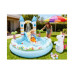 Детский надувной игровой бассейн Unicorn Castle 196 х 178 см, INTEX, 56148NP, Винил, 234л., 2+, Встроенные разбрызгиватель, горка, Надувные фигуры животных, Голубой, Цветная коробка