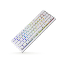 Клавиатура, Ducky, One X Mini Wireless, Игровая, Механическая, 60%, Ducky Linear Inductive Switch, USB, 2,4 ГГц, Bluetooth, Подсветка RGB, Размер: 308x124x39 мм., Белый