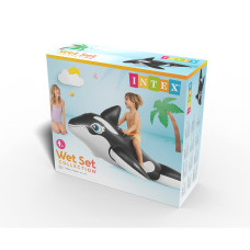 Надувная игрушка для катания верхом Косатка (Whale) 188 х 122 см, INTEX, 58561NP, Винил, С ручками, Чёрно-белая, Цветная коробка