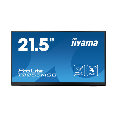 Монитор, iiyama, ProLite PL2255M, T2255MSC-B1, TOUCH, 21.5", 1920x1080, IPS, 60 Гц, HDMI*1, DP*1, DVI, USB (v3.2 x2), 400кд/м2, 1000:1, 5 мс, Регулировка наклона/поворота/высоты/вращения, 100x100, 178/178, 16:9, 16.7, Черный