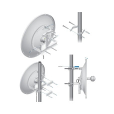 Антенна, Ubiquiti, AF-5G34-S45, airFiber X5, 34 dBi, Slant 45, параболическая, 2х2 MIMO, 5 ГГц