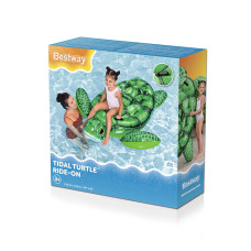 Надувная игрушка для катания верхом Черепаха (Tidal Turtle) 150 х 145 см, BESTWAY, 41524, Винил, 2 ручки, Максимальная нагрузка 45 кг., Зеленая, Цветная коробка