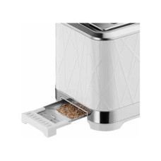 Тостер, Russell Hobbs, 28090-56, Мощность 1050Вт, 2 отделения, 5 режимов, Функция "Размораживание", Функция "Отмена", Функция «Пауза» во время приготовления, Автоматическая центровка ломтиков, Подсветка кнопок, Белый